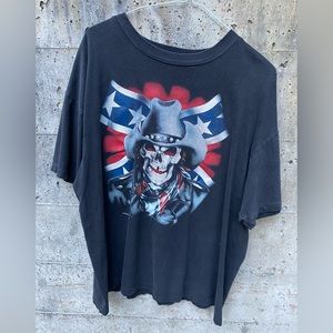 Vintage 90s Single Stitch American Skull Cowboy Tee
